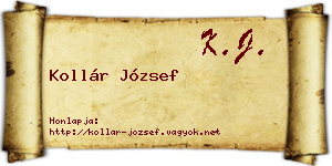 Kollár József névjegykártya